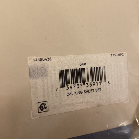 Macys 750 Thread Count Avalon Collection Cal King Sateen Sheet Set Blue NWT 6-pc - Picture 8 of 8